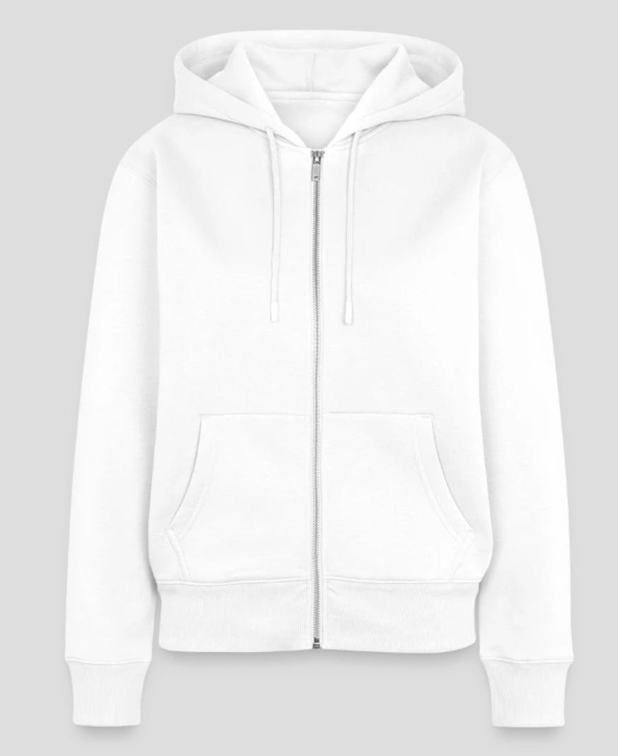 Weißer Zipper Jacke